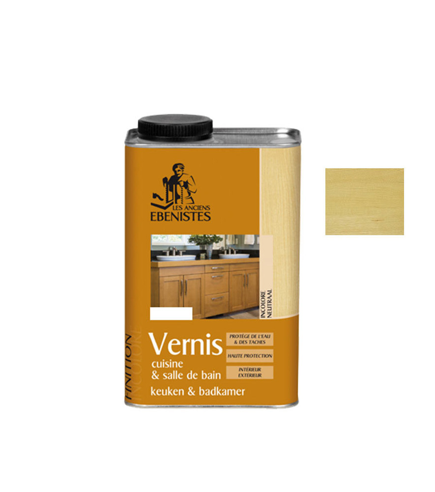 Vernis bois LES ANCIENS EBENISTES brillant chêne clair 1L Vernis bois LES ANCIENS EBENISTES brillant chêne clair 1L
