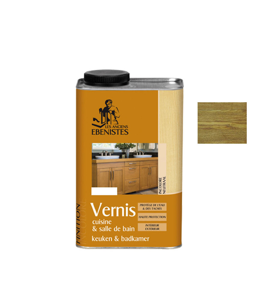Vernis bois LES ANCIENS EBENISTES brillant chêne foncé 1L Vernis bois LES ANCIENS EBENISTES brillant chêne foncé 1L