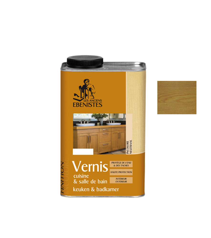Vernis bois LES ANCIENS EBENISTES brillant chêne moyen 1L Vernis bois LES ANCIENS EBENISTES brillant chêne moyen 1L