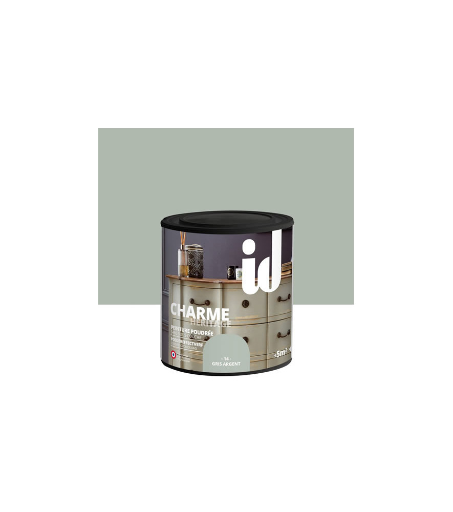 Peinture meubles ID New Charme gris argent 0,5L Peinture meubles ID New Charme gris argent 0,5L