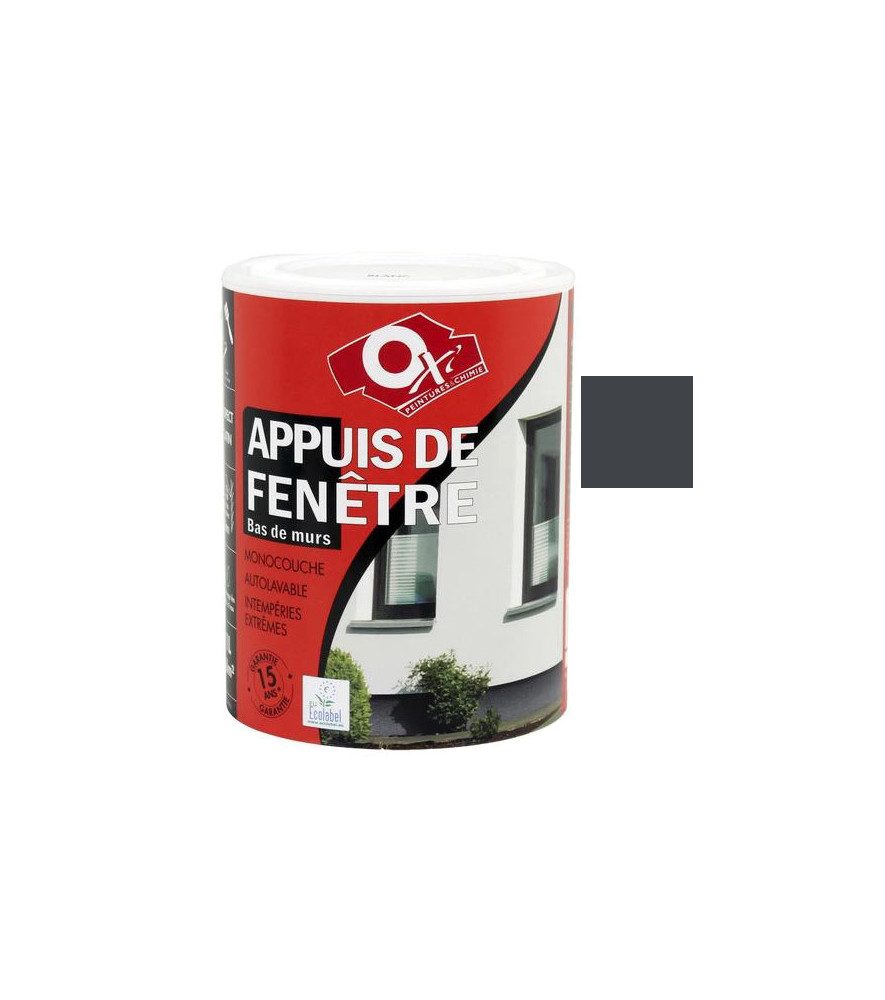 Peinture OXI appuis de fenêtre gris anthracite 1L Peinture OXI appuis de fenêtre gris anthracite 1L