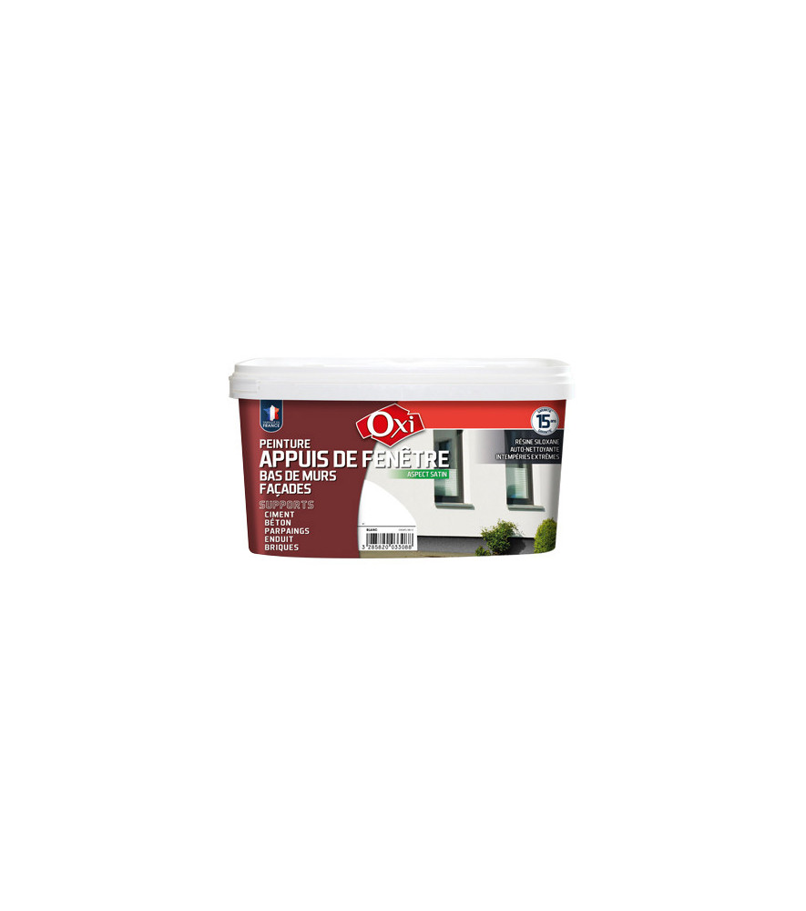 Peinture OXI appuis de fenêtre blanc 2,5L Peinture OXI appuis de fenêtre blanc 2,5L