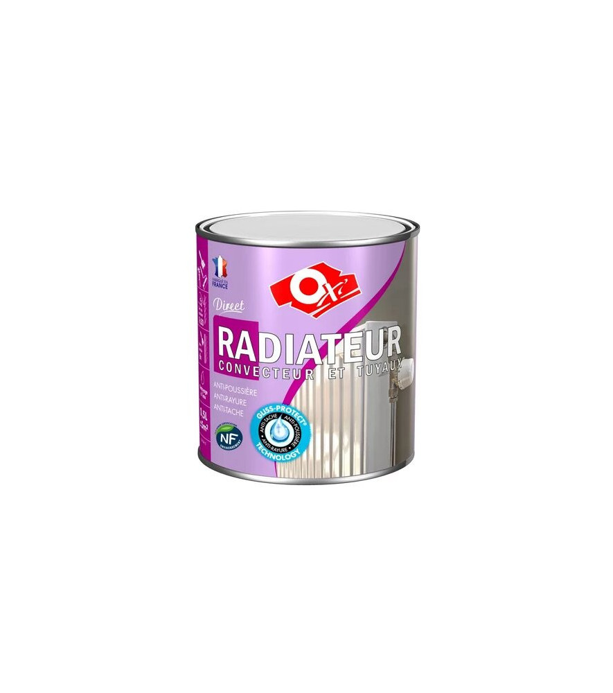 Peinture OXI radiateur, convecteur et tuyaux blanc satin 0,5L