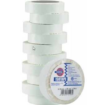 Ruban PVC électrique EUROCEL Isotape blanc 10mx15mm