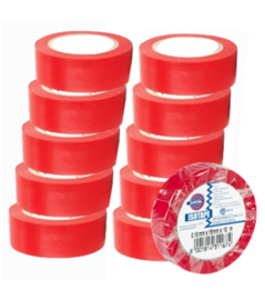 Ruban adhésif PVC électrique EUROCEL Isotape rouge 10mx15mm