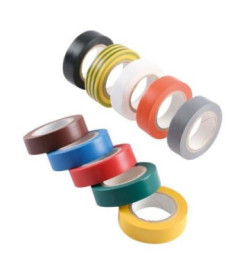 Lot de 10 rubans adhésifs PVC électriques EUROCEL Isotape coloris panachés 10mx15mm