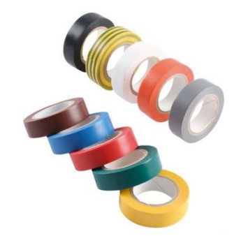 Lot de 10 rubans adhésifs PVC électriques EUROCEL Isotape coloris panachés 10mx15mm