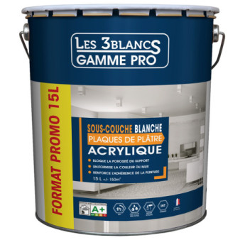 Sous-couche Plaques de Plâtre LES 3 BLANCS mat blanc 15L