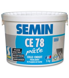Colle Enduit pour joint plaque de plâtre SEMIN CE78 en pâte 5kg