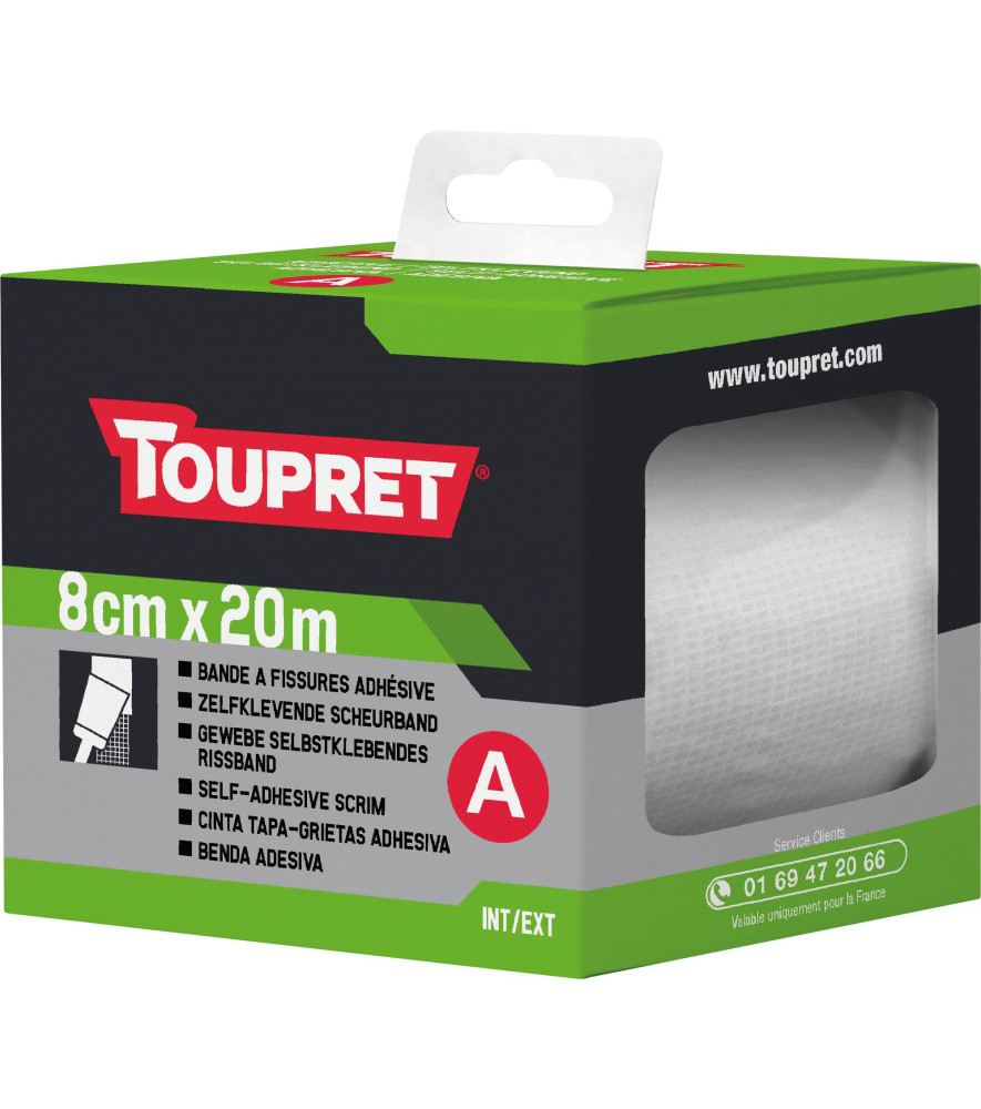 Bande à fissures armée TOUPRET gamme les Essentiels 8cmx20m Bande à fissures armée TOUPRET gamme les Essentiels 8cmx20m