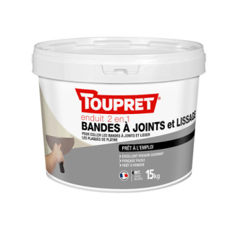 Enduit bandes à joint et lissage pâte TOUPRET 15kg