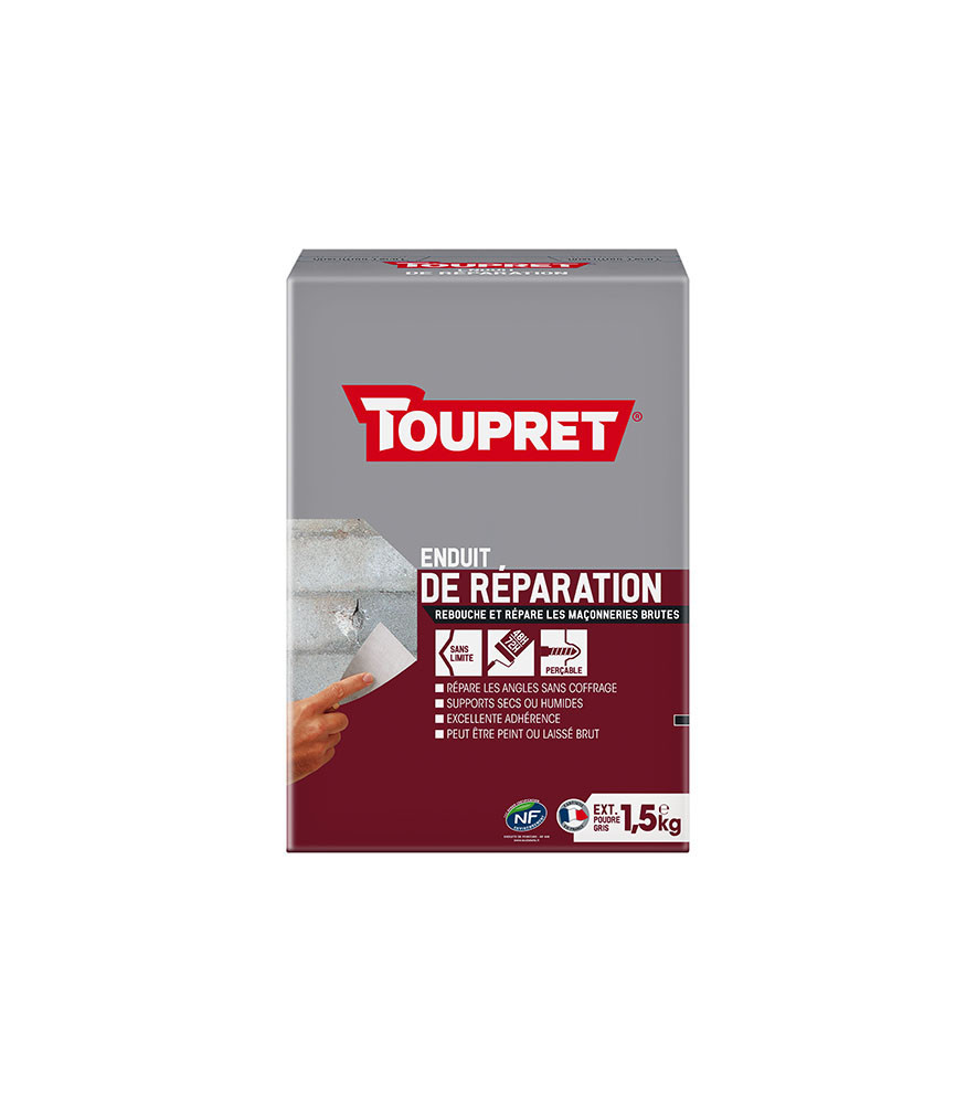 Enduit de réparation extérieur poudre TOUPRET gamme les Essentiels 1,5kg