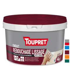 Enduit de rebouchage lissage extérieur poudre TOUPRET gamme les Essentiels 4kg