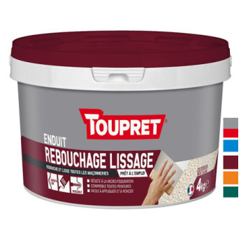 Enduit de rebouchage lissage extérieur poudre TOUPRET gamme les Essentiels 4kg