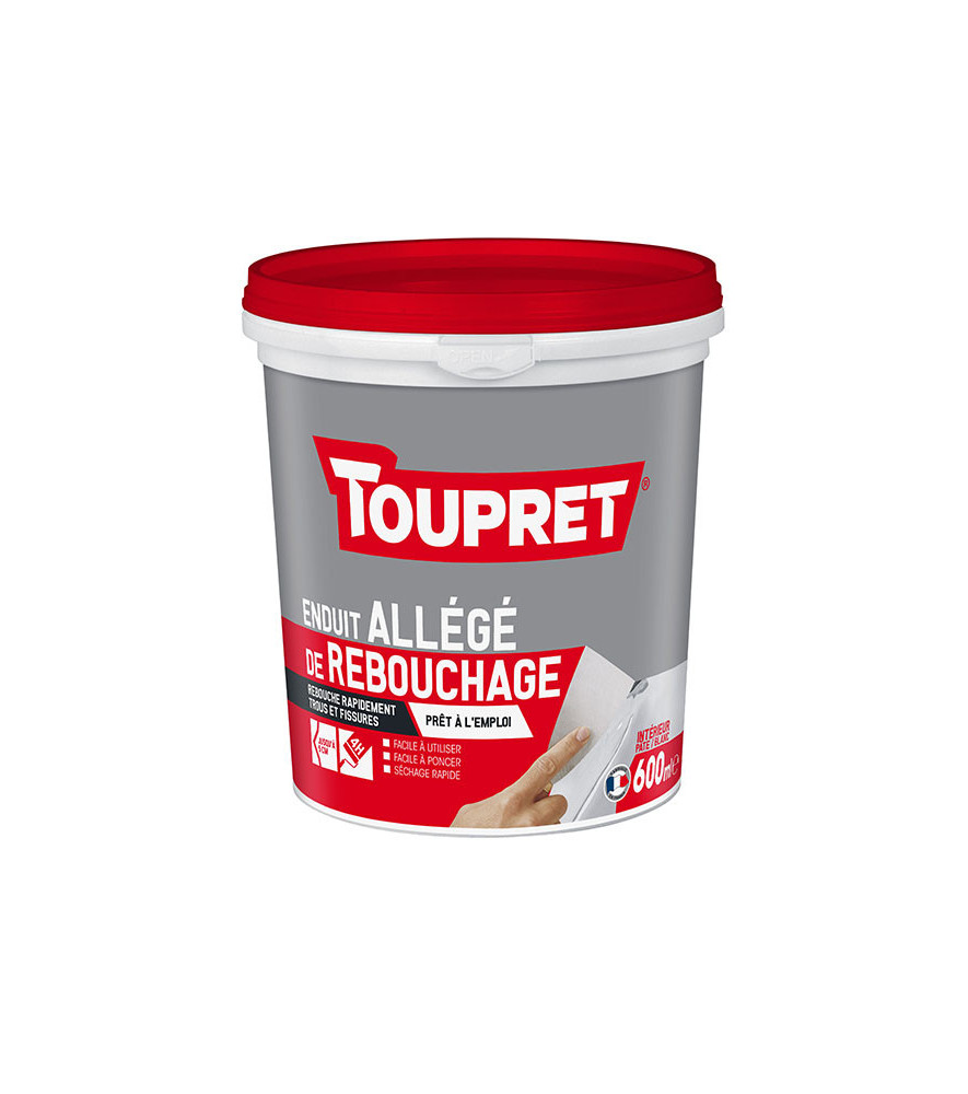 Enduit allégé de rebouchage pâte TOUPRET gamme les Essentiels 600ml Enduit allégé de rebouchage pâte TOUPRET gamme les Essentiels 600ml