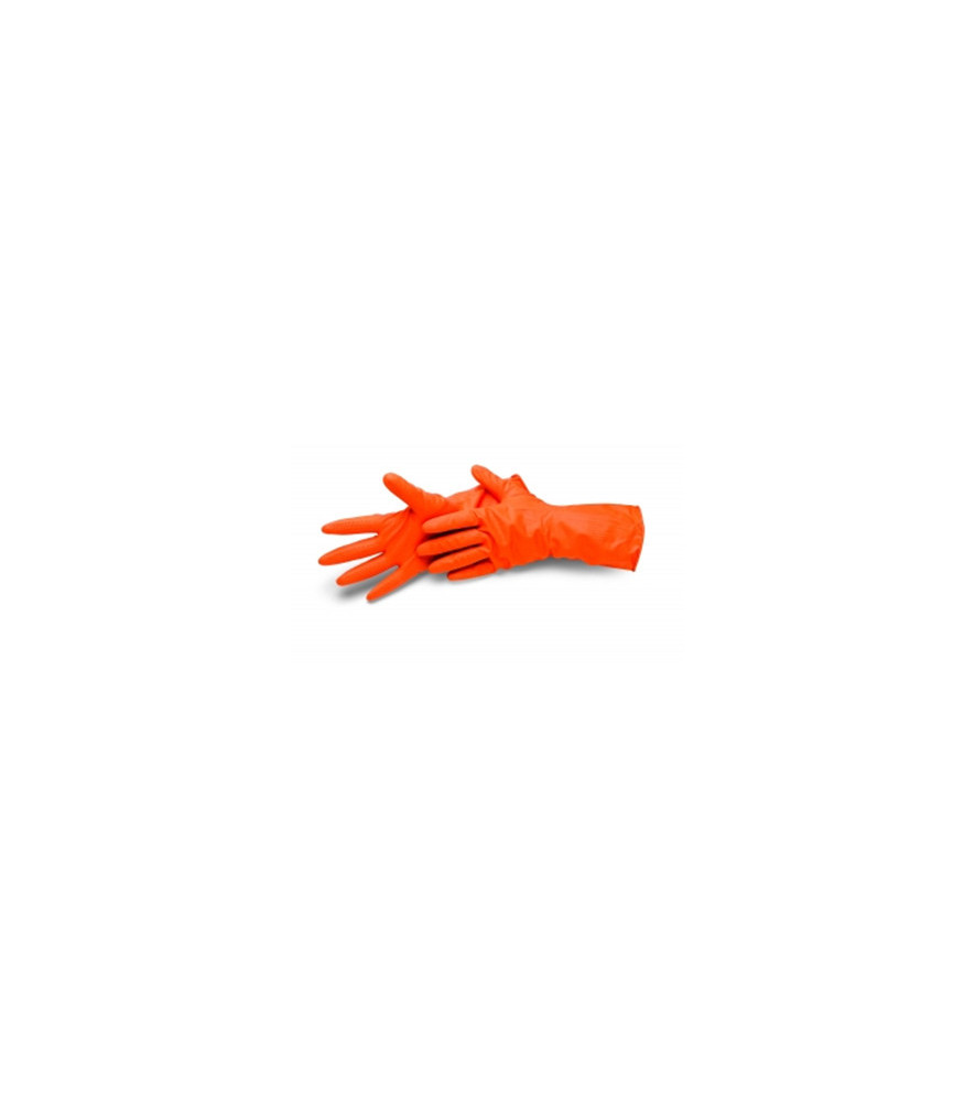 Gant latex orange intérieur floqué SCHULLER S réf.42600 pour ménage